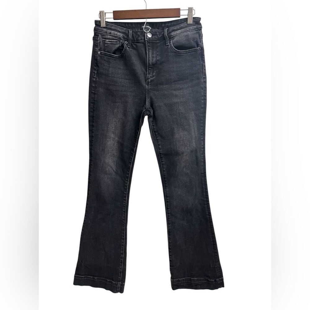 Driftwood Wyatt Black Denim Jeans High Rise Wide Flare Leg SZ 28 6